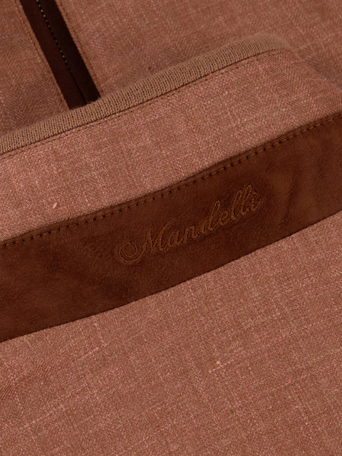Virgin Wool, Silk, Linen Blouson-Red Stripe