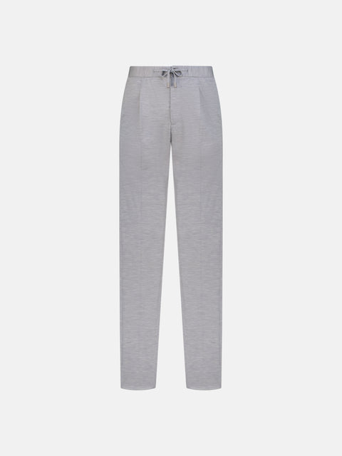 Wool Drawstring Trousers - Medium Grey