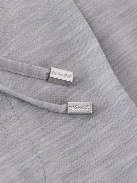 Wool Drawstring Trousers - Medium Grey