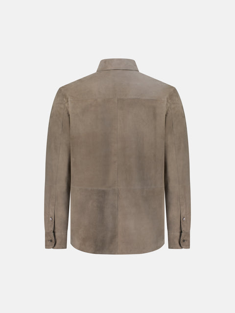 Suede Goat Leather OverShirt-Taupe