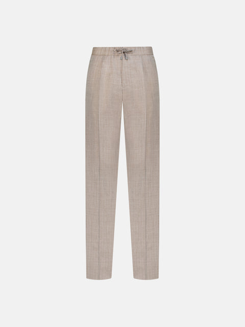 Mélange Tailored Trousers - Biscuit
