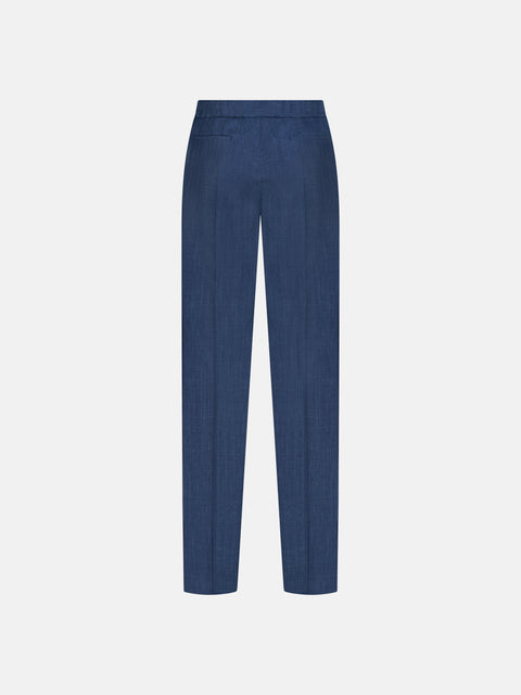Mélange Tailored Trousers - Dark Blue