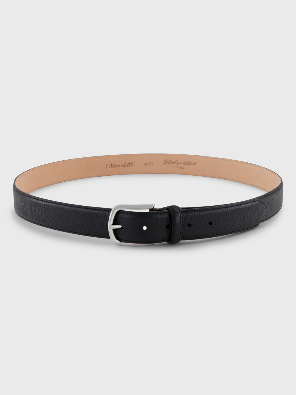 Grained Leather Belt – Black