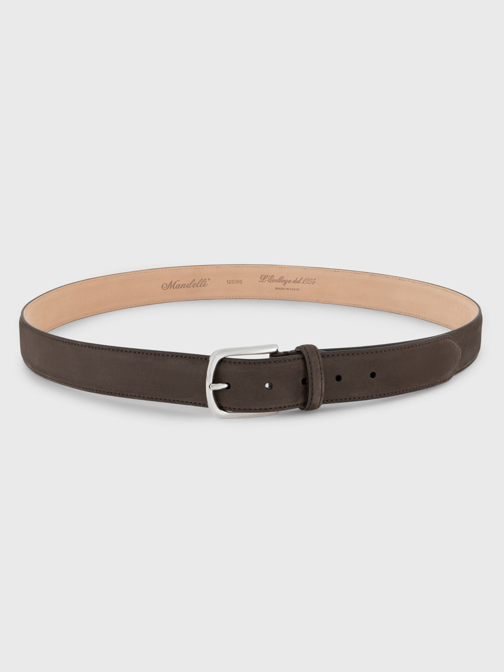 Grained Leather Belt – Brown