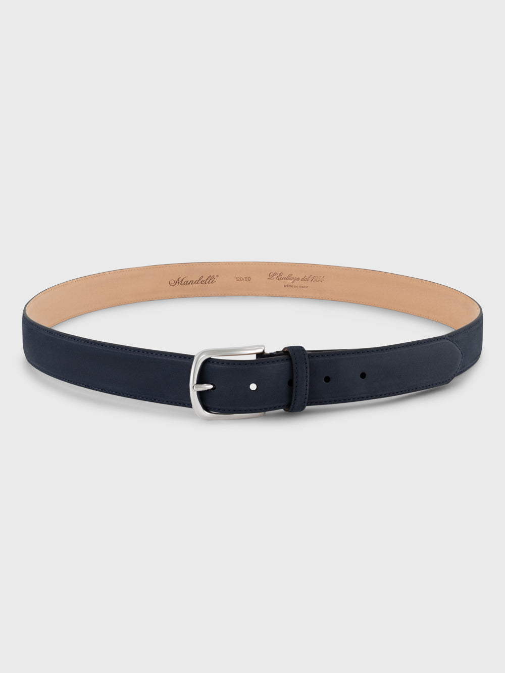 Grained Leather Belt – Blue