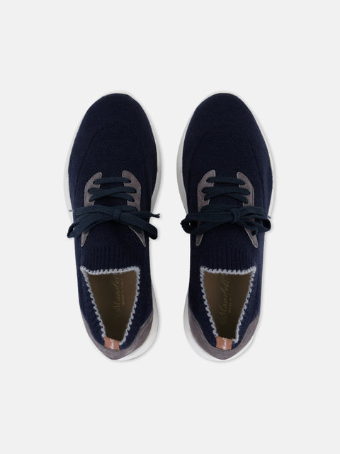 Wool Knit Sneakers- Navy