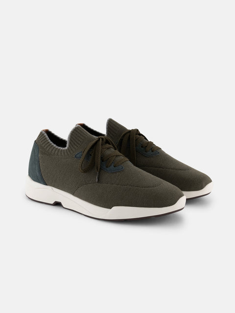 Wool Knit Sneakers- Military Green