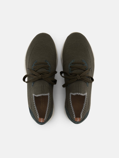 Wool Knit Sneakers- Military Green