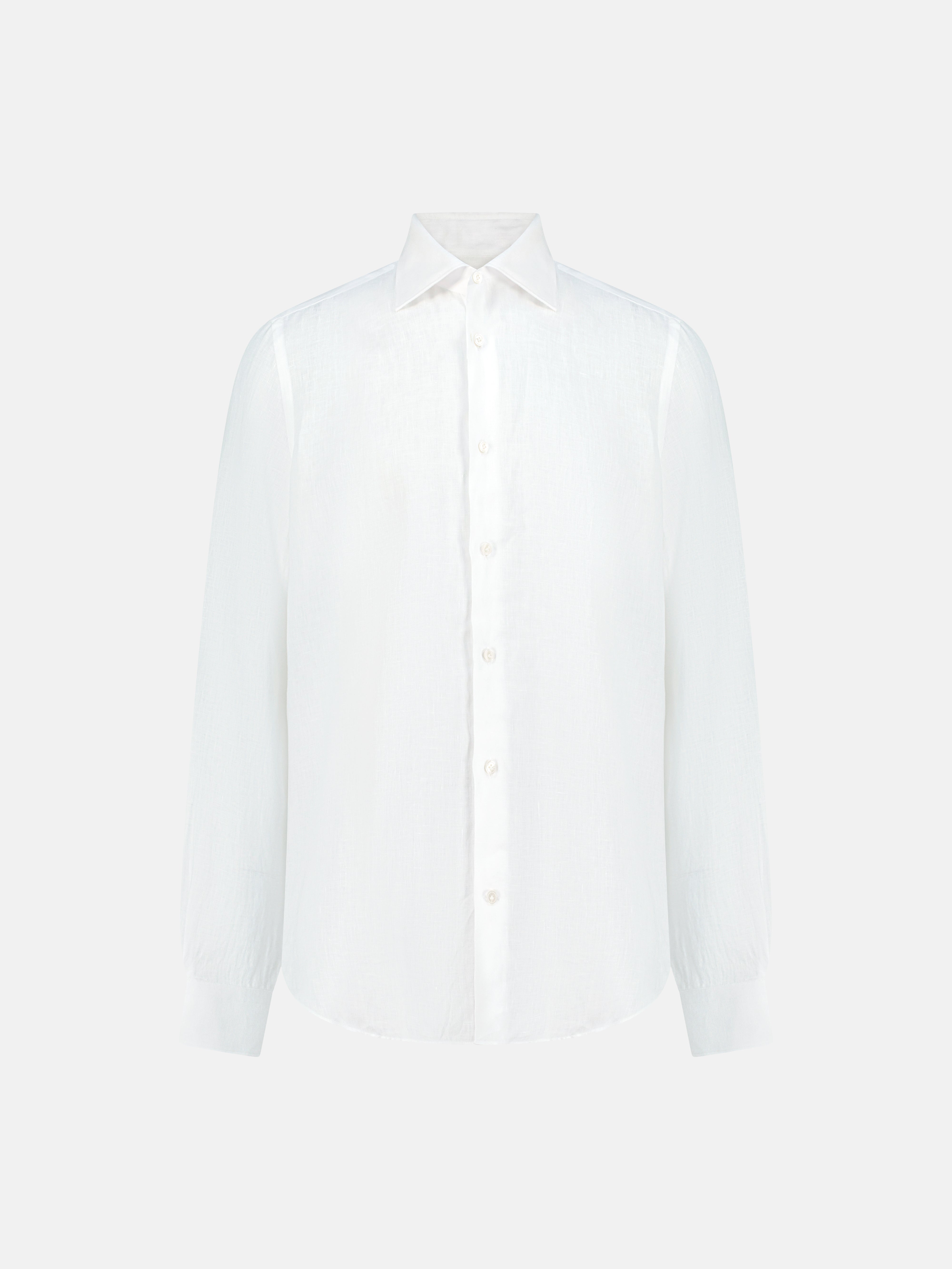White shirt with a collar on a light gray background