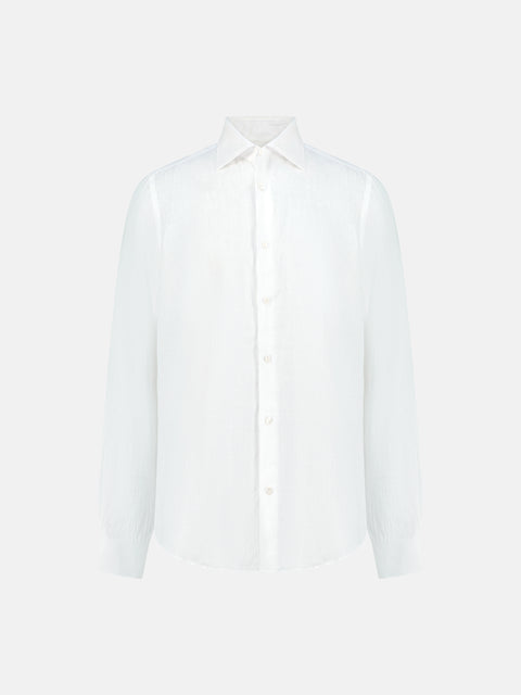 White shirt with a collar on a light gray background