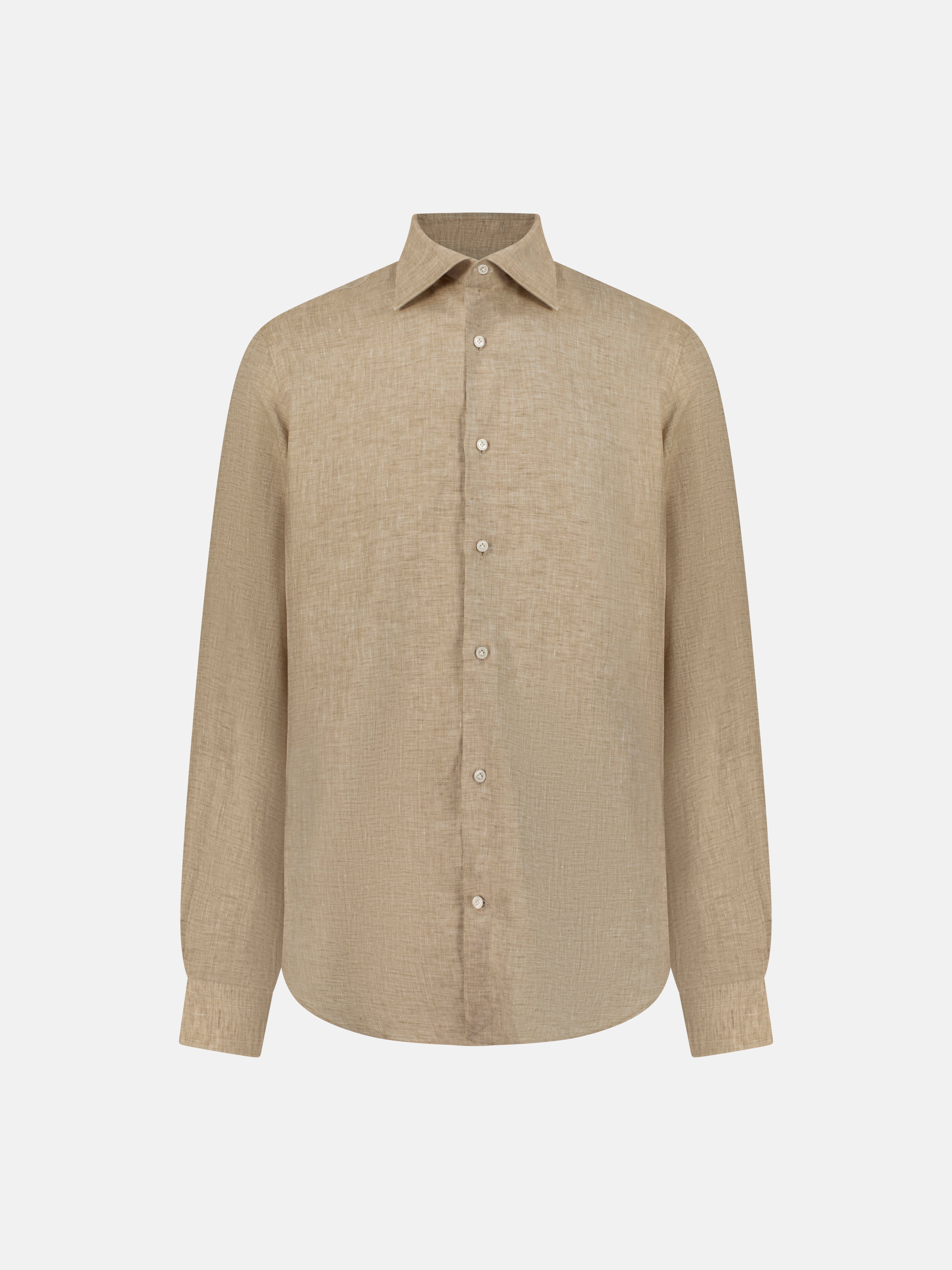 Beige checkered shirt on a white background