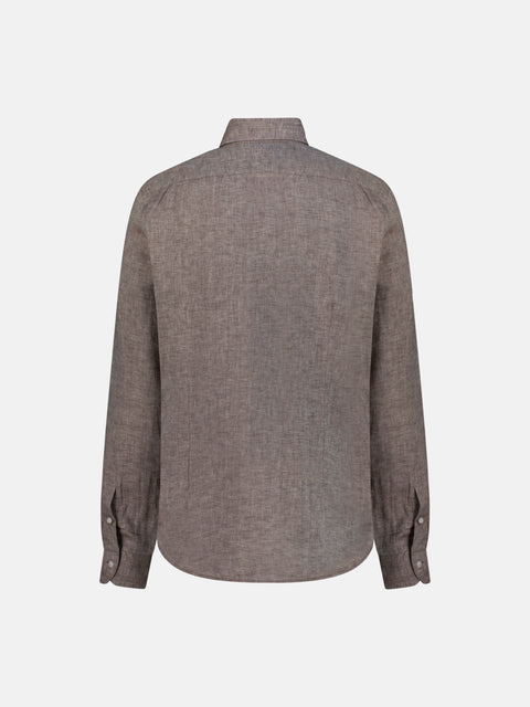 Tailor Linen Shirt – Marrone Scuro