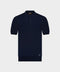 Knitted Silk & Cotton Polo with Buttons – Blue