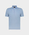 Knitted Cotton Polo with Buttons – Sky Blue