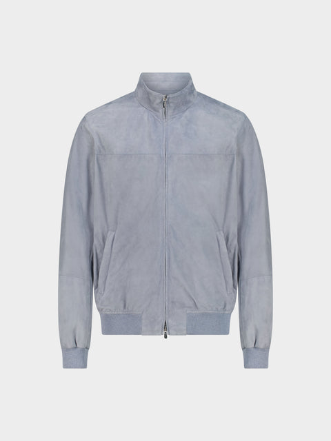 Lightweight Baby Suede Blouson — Asphalt