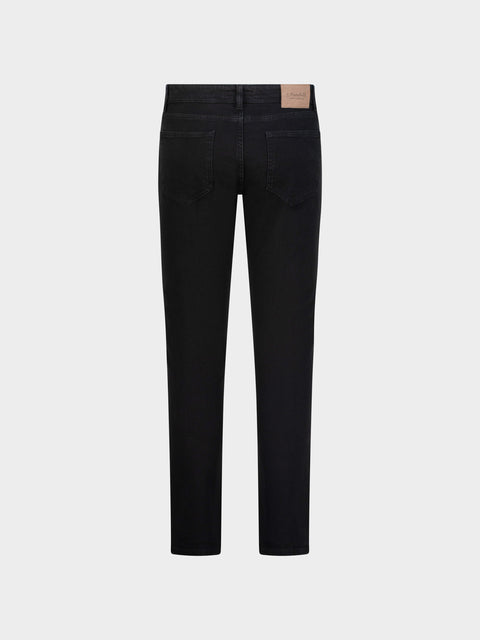 Cashmere Blend Stretch Cotton Trousers- Black