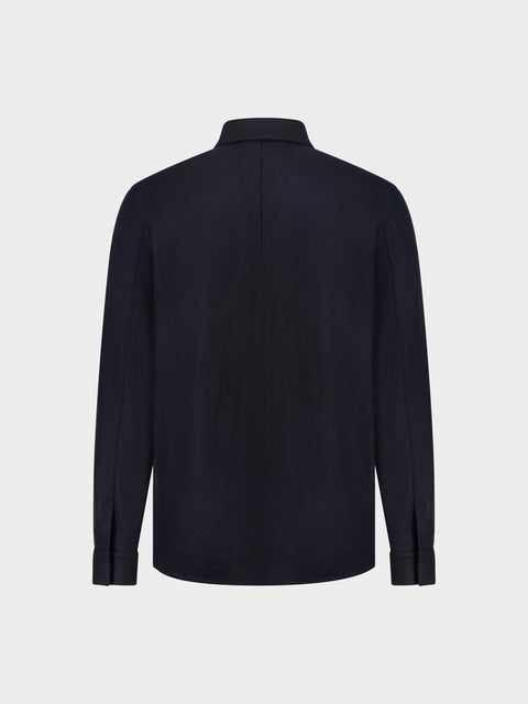 Cashmere Blend Overshirt – Navy Blue