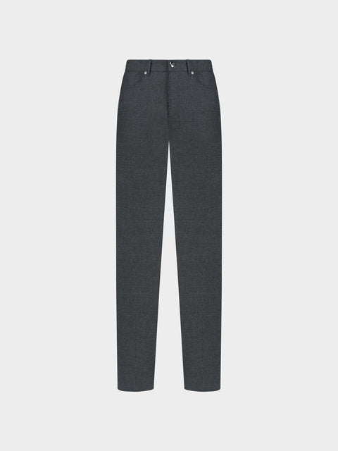 Wool Tailored Trousers - Deep Grey