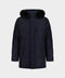 Quilted Technical Parka with Faux Fur Hood – Navy Blue