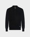 Knitted Wool & Cashmere Zip Polo – Black