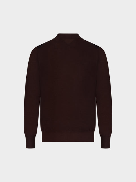 Knitted Polo with Buttons – Bordeaux