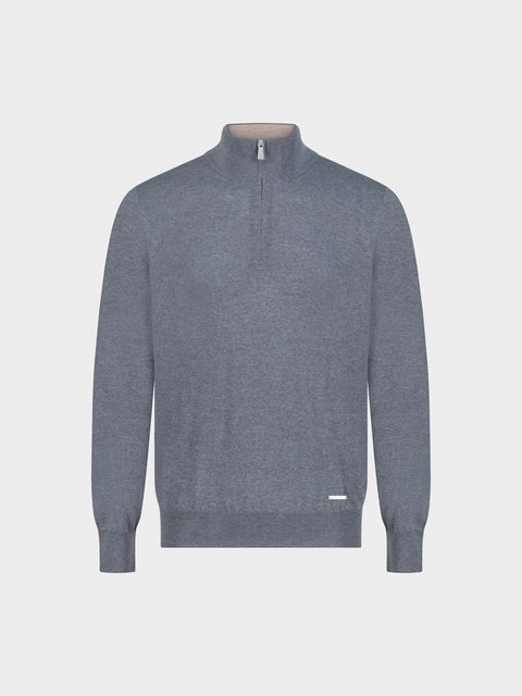 Knitted High-Neck Sweater in Virgin Wool – Pearl