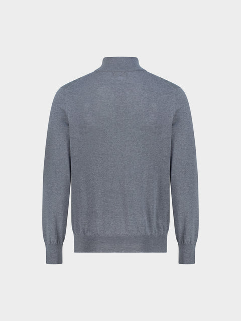 Knitted High-Neck Sweater in Virgin Wool – Pearl