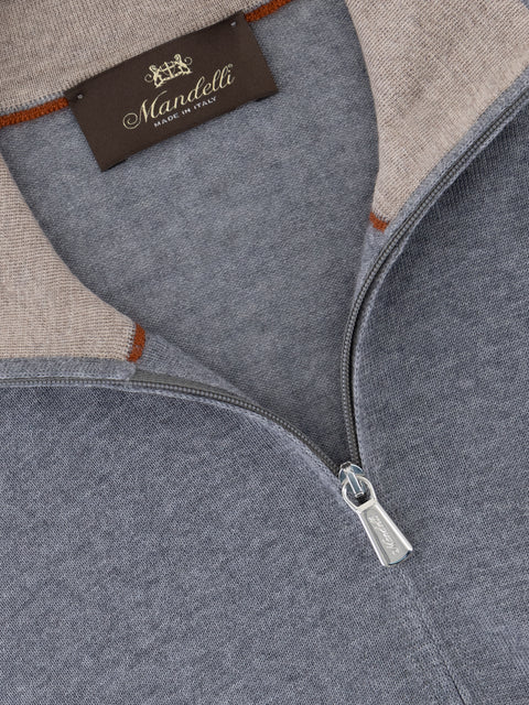 Knitted High-Neck Sweater in Virgin Wool – Pearl