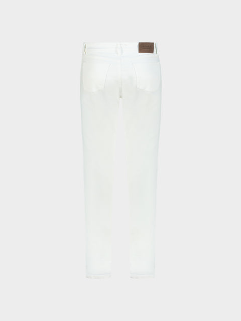 Cotton Stretch Five-Pocket Trousers - Ivory