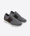 Wool Knit Sneakers with Leather Details – Smoke Grey